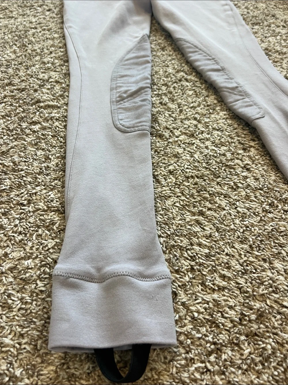 Girls Tuff Rider Light Gray High-Rise Equestrian Riding Knit Pants